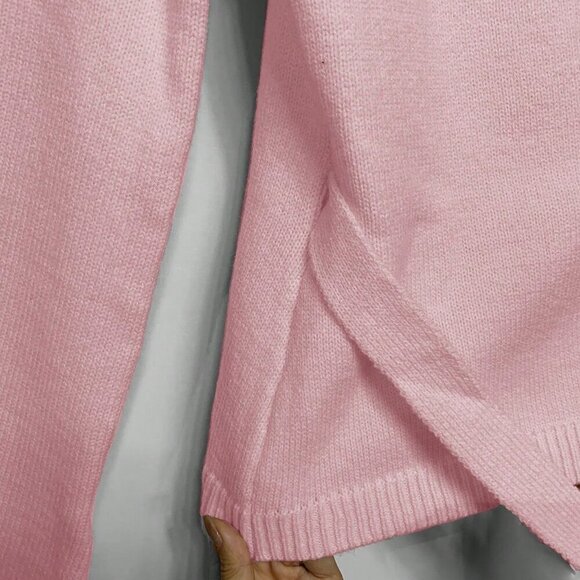 Pink Casual Women's Loose Tie-Front Long Sleeve Cardigan Tops - Picture 8 of 8